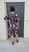 Multi Flower Dress Navy