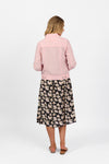 Linen Jacket With Frayed Seams Pink