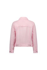 Linen Jacket With Frayed Seams Pink