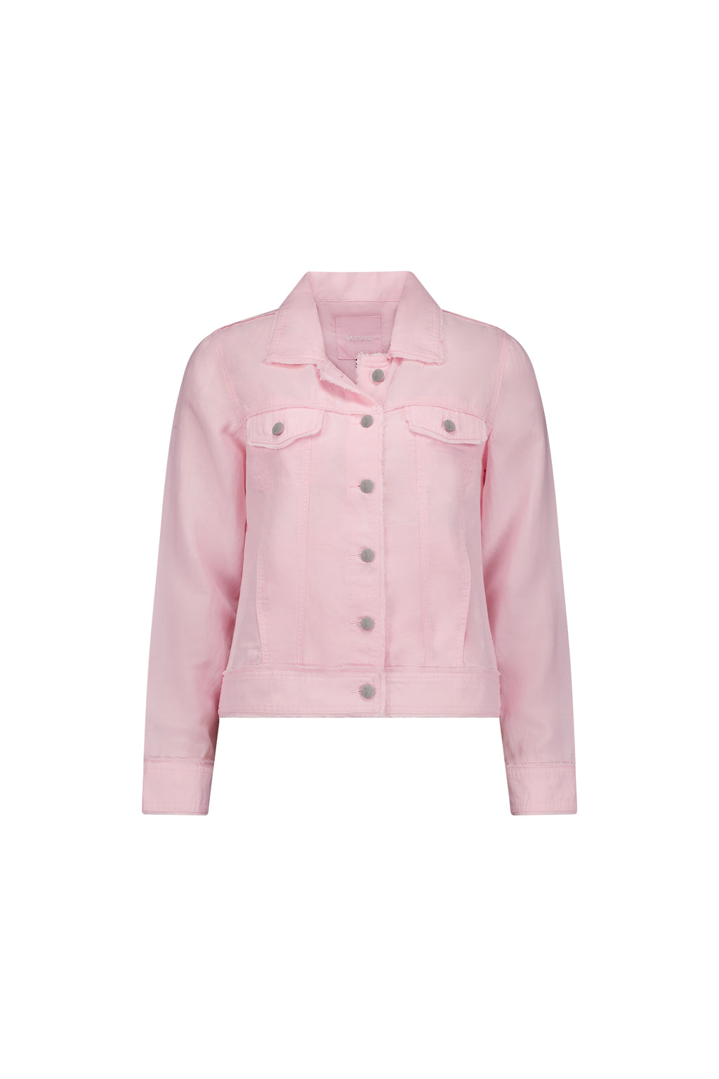 Linen Jacket With Frayed Seams Pink