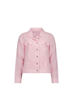 Linen Jacket With Frayed Seams Pink