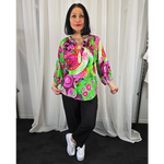 3/4 Sleeve Top Multi Bright