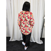 3/4 Sleeve Top Red Floral