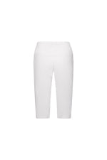 Below Knee Slim Leg Shorts White