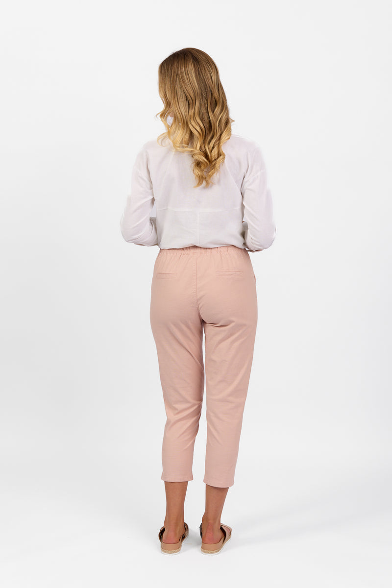 7/8 Length Skinny Leg Pants Soft Pink