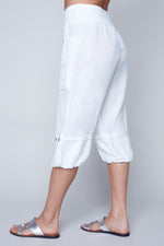 Italian Linen Capri Pants White