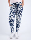 Stencil Floral Pants Navy