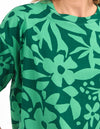 Stencil Floral Tee Green