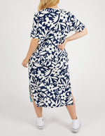 Stencil Floral Tee Dress Navy