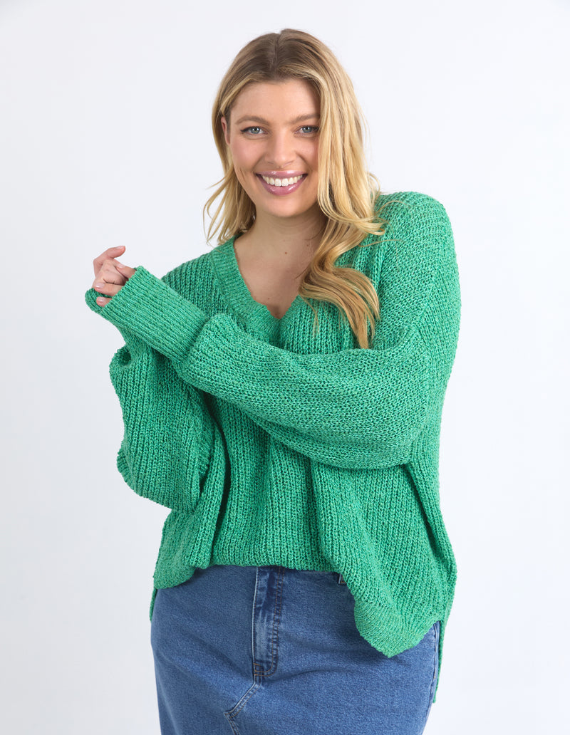 Rachele V Neck Knit Green