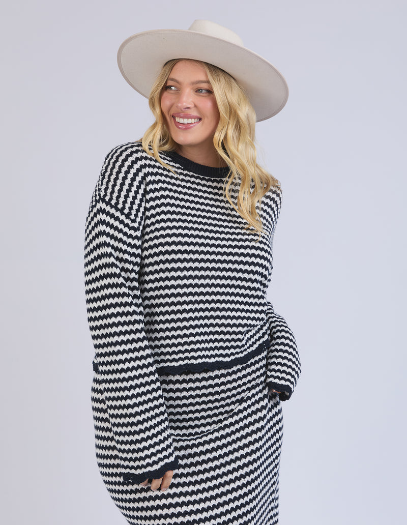 Rosie Stripe Knit Navy