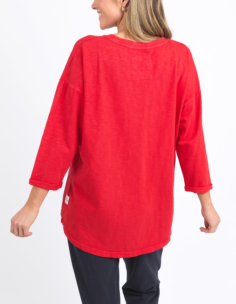 Annie 3/4 Sleeve Tee Poppy