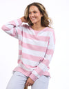 Billie Block Stripe Crew Soft Pink