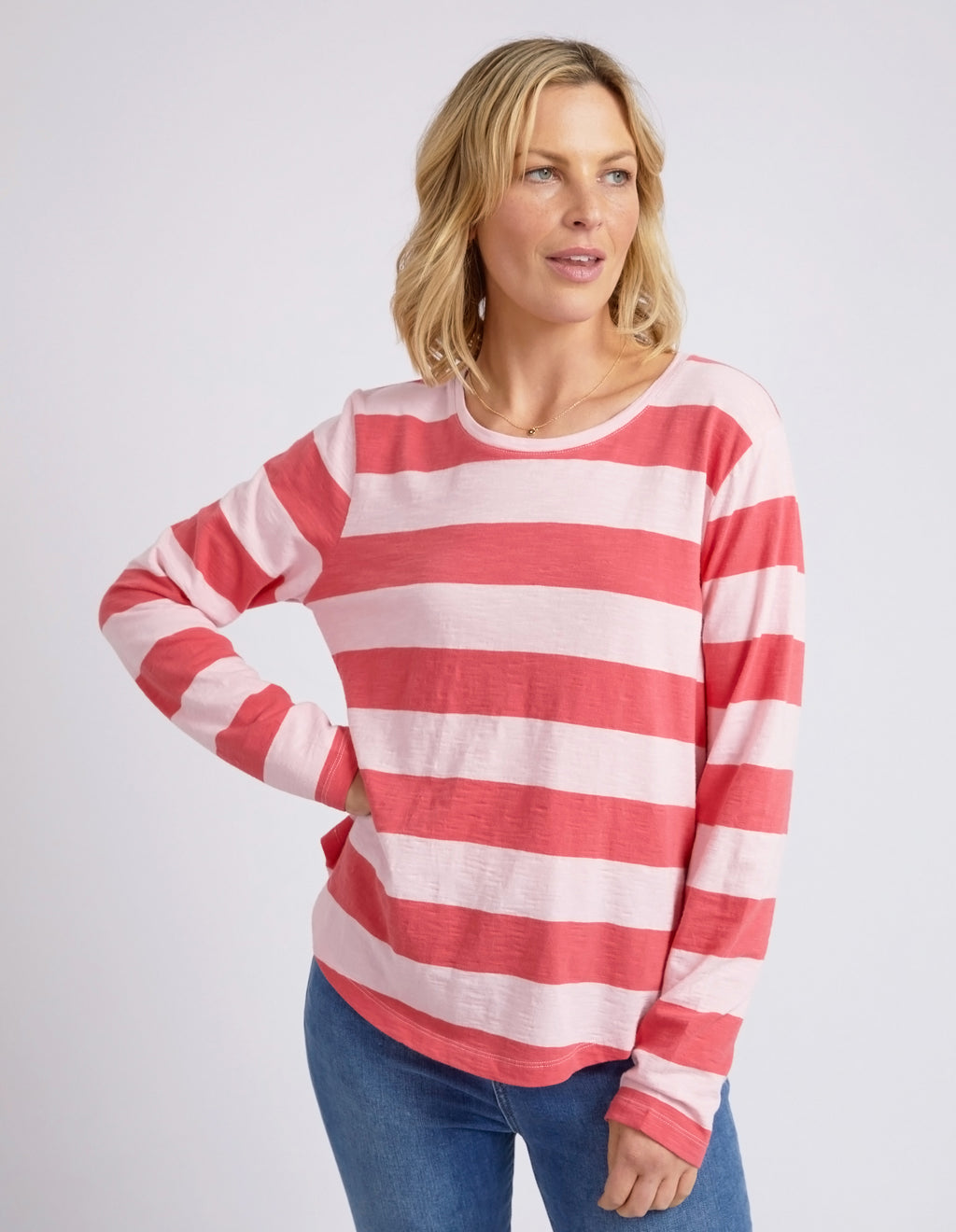 Spritz Stripe Tee Coral