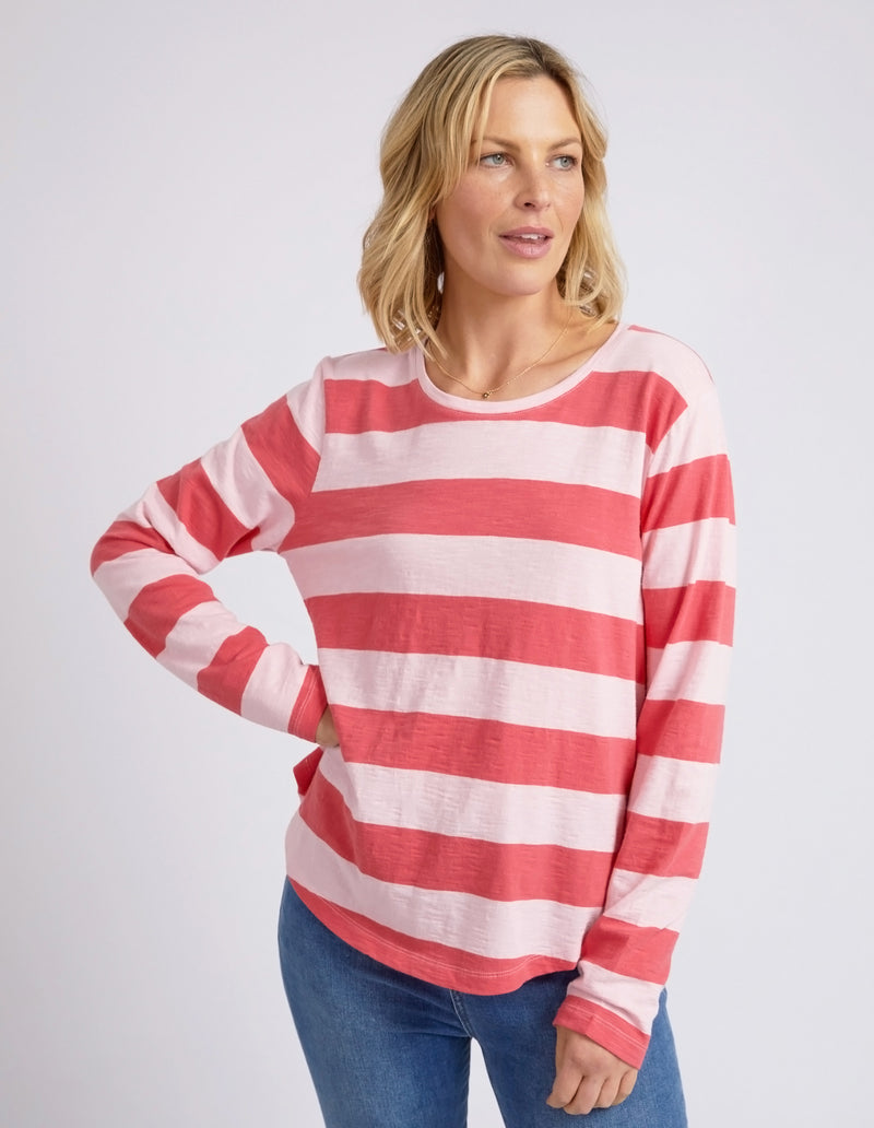 Spritz Stripe Tee Coral