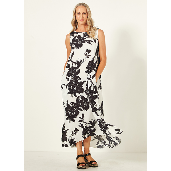 Ana Dress Black/White