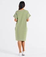 Elise V Neck Rib Dress Avocado