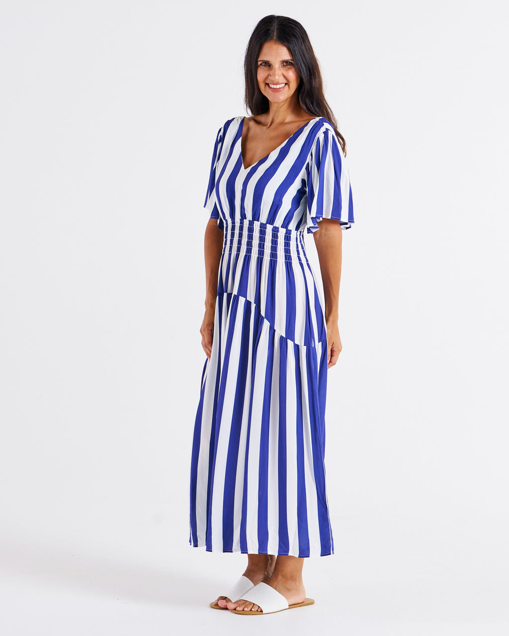 Louisa Dress Blue Stripe