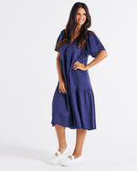 Regina Linen Dress Navy