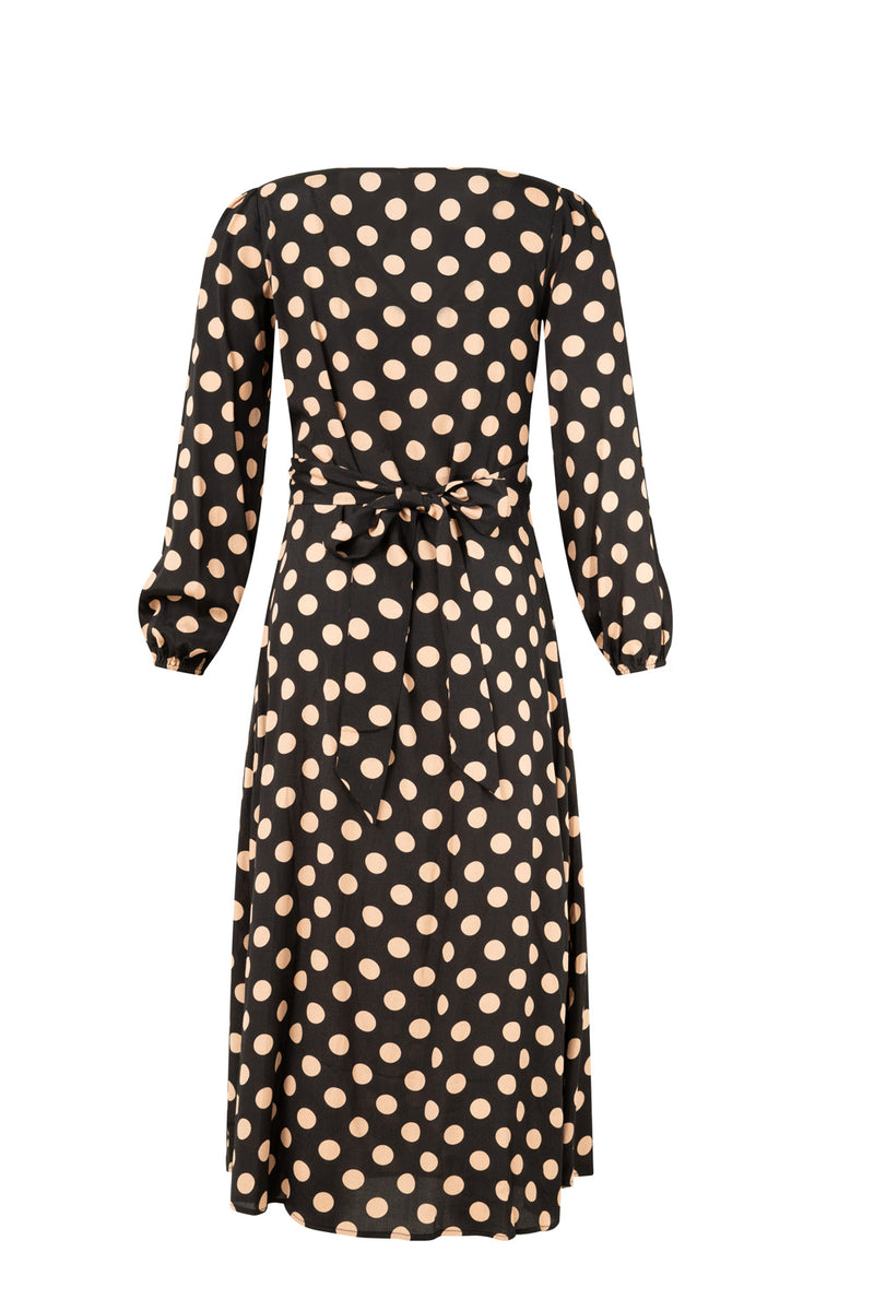 Sabrina Dress Latte Polkadot