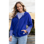 Beachy Zip Hoodie Deep Blue