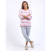 Billie Block Stripe Crew Soft Pink