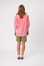 Santorini Linen Blend Tops Coral