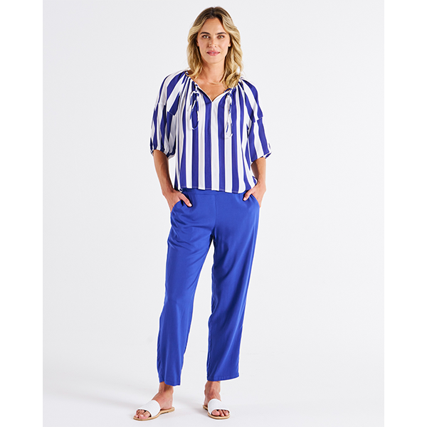 Camilla Blouse Blue Stripe