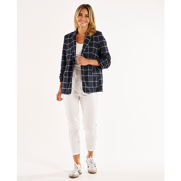 Check Jersey Blazer Navy/Check