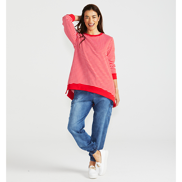 Courtney Cherry Stripe Jumper