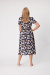 Teagan Shirred Dress Navy