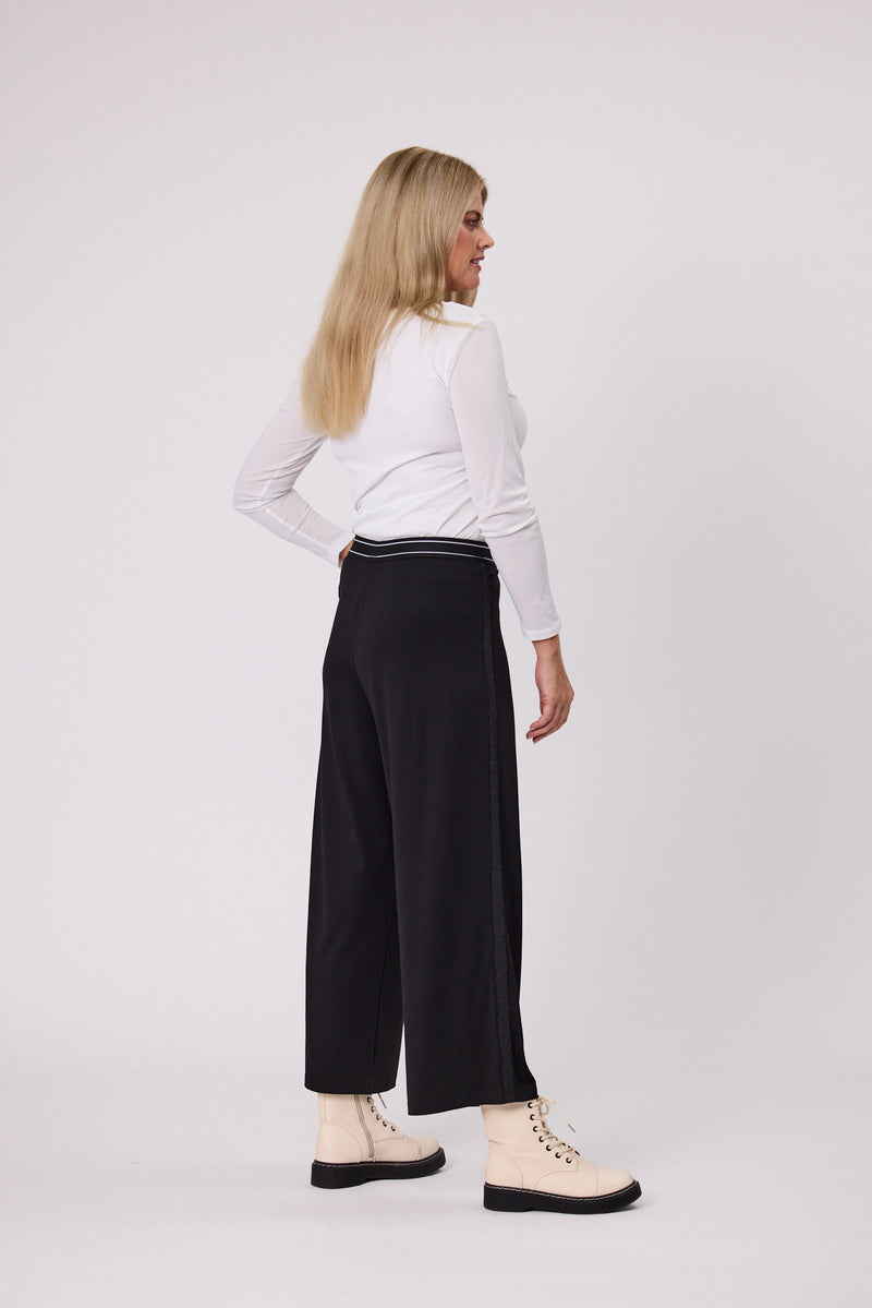 Knit Palazzo Pants Black