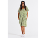 Elise V Neck Rib Dress Avocado