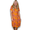 Far Away Rose Jungle Dress Bright Orange