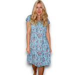 Graphic Bloom Kennedy Dress Turquoise