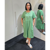 S/S Half Circle Dress Green