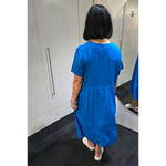 S/S Half Circle Dress Bright Blue