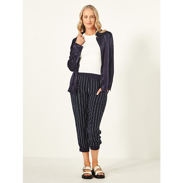 Harem Pants Navy Stripe