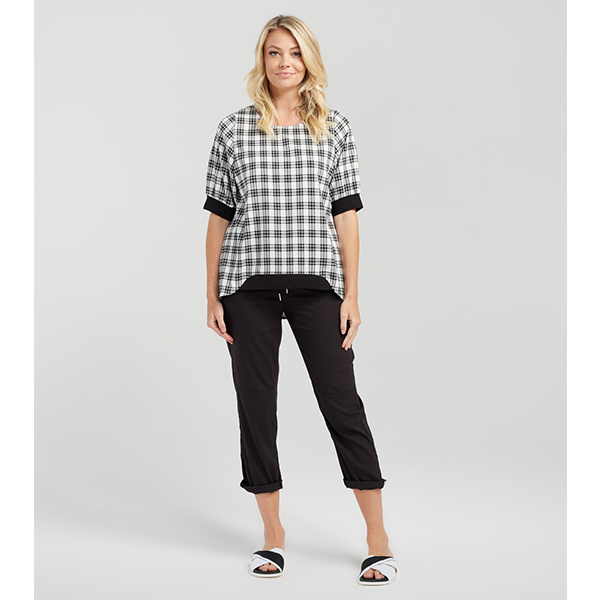 Havana Top Black Plaid