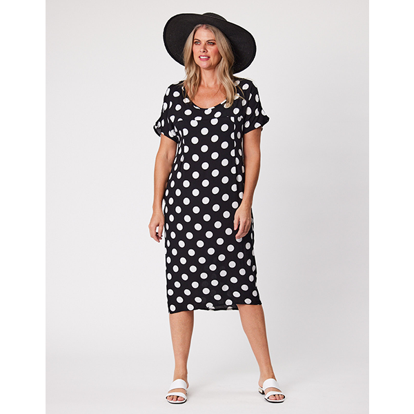 Heidi Spot Dress Black