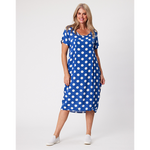 Heidi Spot Dress Denim Blue