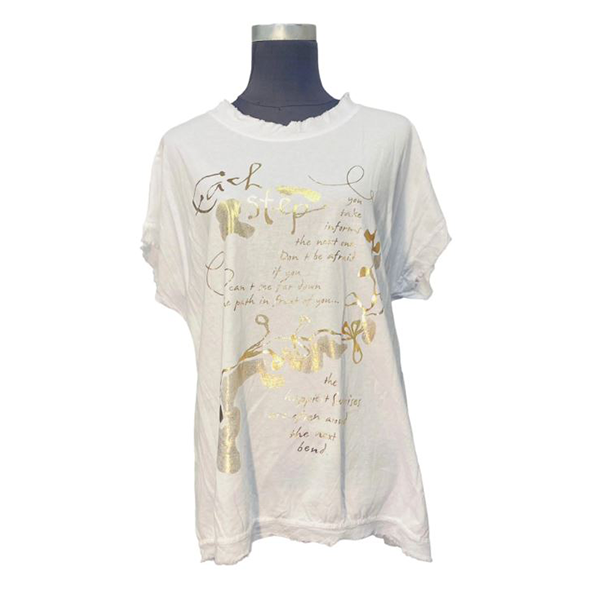 Italian Cotton Foil Tee White