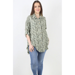 Italian Daisy Shirt 3/4 Sleeve Sage