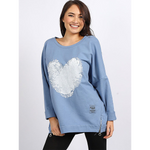 Italian Heart Sweat Periwinkle