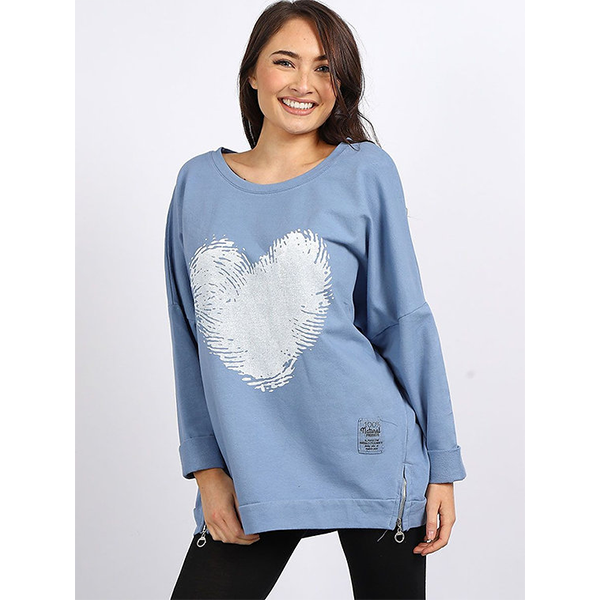 Italian Heart Sweat Periwinkle