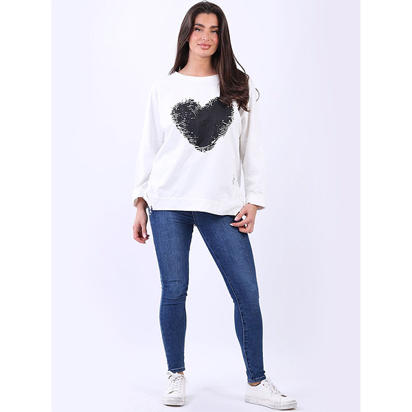 Italian Heart Sweat White