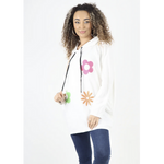 Italian Hoodie Floral White