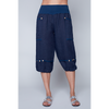 Italian Linen Capri Pants Navy