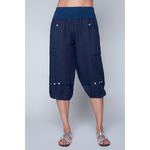 Italian Linen Capri Pants Navy