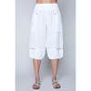 Italian Linen Capri Pants White